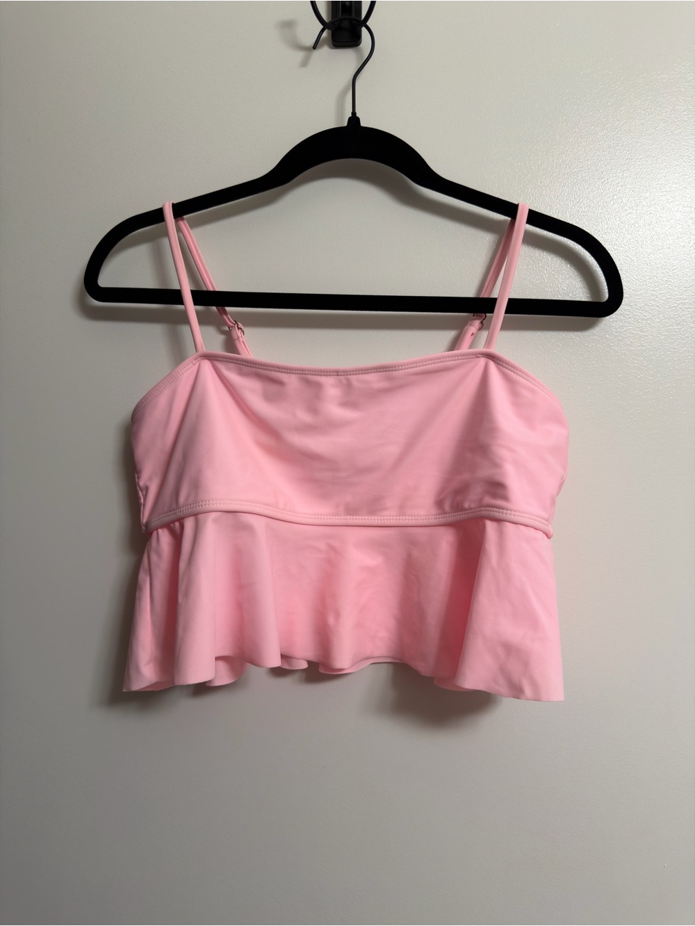 SHEIN Light Pink Peplum Swim Top